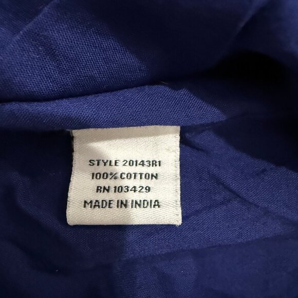 Marrakech smocked midi skirt size Large printed flowy blue white block print - Picture 4 of 7